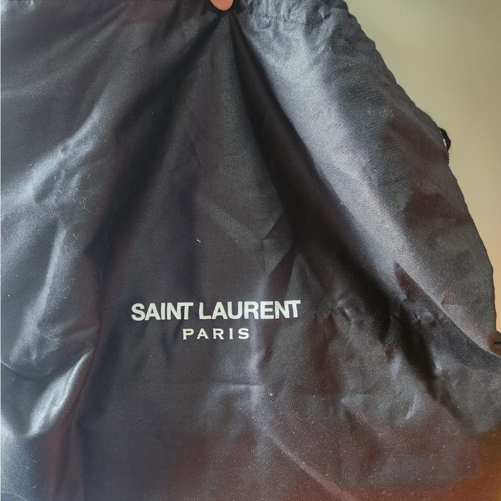 YSL Saint Lauren Silver Studded Black Leather Clutch - Picture 13 of 15
